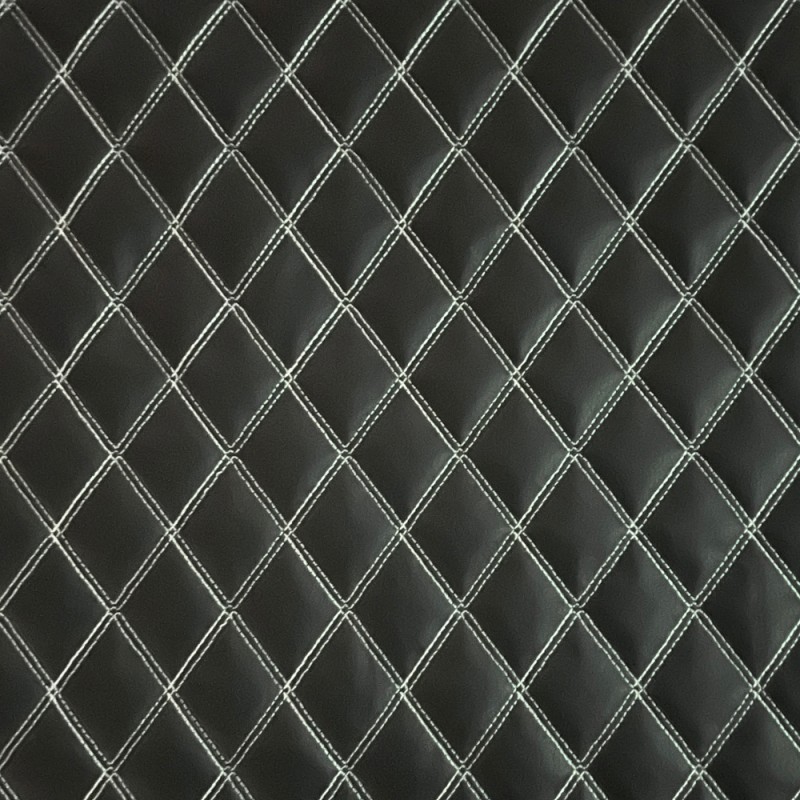 Leatherette Fabric Stitched Vinyl Diamond Trellis Faux Quilted Upholstery