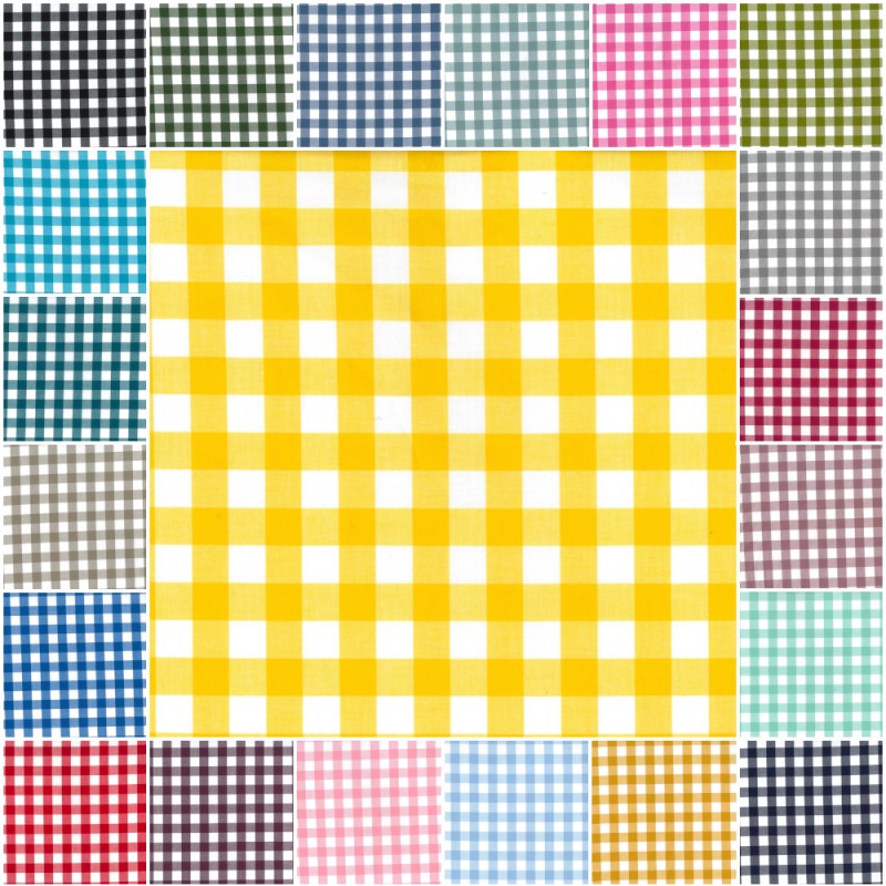 100% Yarn Dyed Cotton Fabric John Louden 17mm Gingham Check Squares