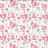 100% Cotton Digital Fabric Rose & Hubble Be Mine Love Heart Gemstones Valentines