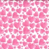 100% Cotton Digital Fabric Rose & Hubble Pink Love Hearts Heart Valentine