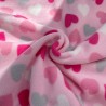 Polar Fleece Fabric Love Hearts Valentines Blanket Pink Romance 150cm Wide