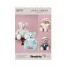 Simplicity Sewing Pattern S9771 Plush Bear with Clothes and Hats by Laura Ashley