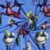 Cotton Jersey Fabric Dreamworks Shrek Movie Dragon Donkey Fiona Puss in Boots