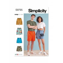 Simplicity Sewing Pattern S9338 Men's Shorts and Cargo Trousers Elastic  Waist