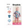Simplicity Sewing Pattern S9796 Babies' Swimsuits with Rash Guard and Headband