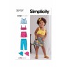 Simplicity Sewing Pattern S9797 Toddlers' Summer Tops, Skort, Trousers and Hat