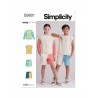 Simplicity Sewing Pattern S9801 Girls' and Boys' Sweatshirts and Contrast Shorts