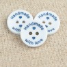 Buttons Embellishment Handmade with Love 15mm, 18mm, 20mm Button Personalised