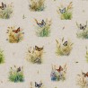 Cotton Rich Linen Look Fabric Digital Watercolour Wild Butterflies 140cm Wide