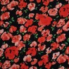 100% Viscose Fabric Poppy Floral Flower Poppies Hale Close Summer 140cm Wide