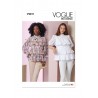 Vogue Patterns V2011 Misses’ Loose-Fitting Ruffled Top with Sleeve Variations
