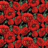 100% Cotton Fabric Nutex Poppy Floral Flower Market Remembrance Dorset Street