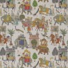 Cotton Rich Linen Look Fabric Digital Agar Indian Parade Horse 140cm Wide