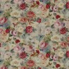 Cotton Rich Linen Look Fabric Digital Vintage Floral Flower Roses 140cm Wide
