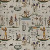 Cotton Rich Linen Look Fabric Digital Ancient Egypt Pharoh Hieroglyph 140cm Wide
