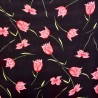 100% Viscose Fabric Flower Floral Tulip Petals Leaves Digby Close 140cm Wide
