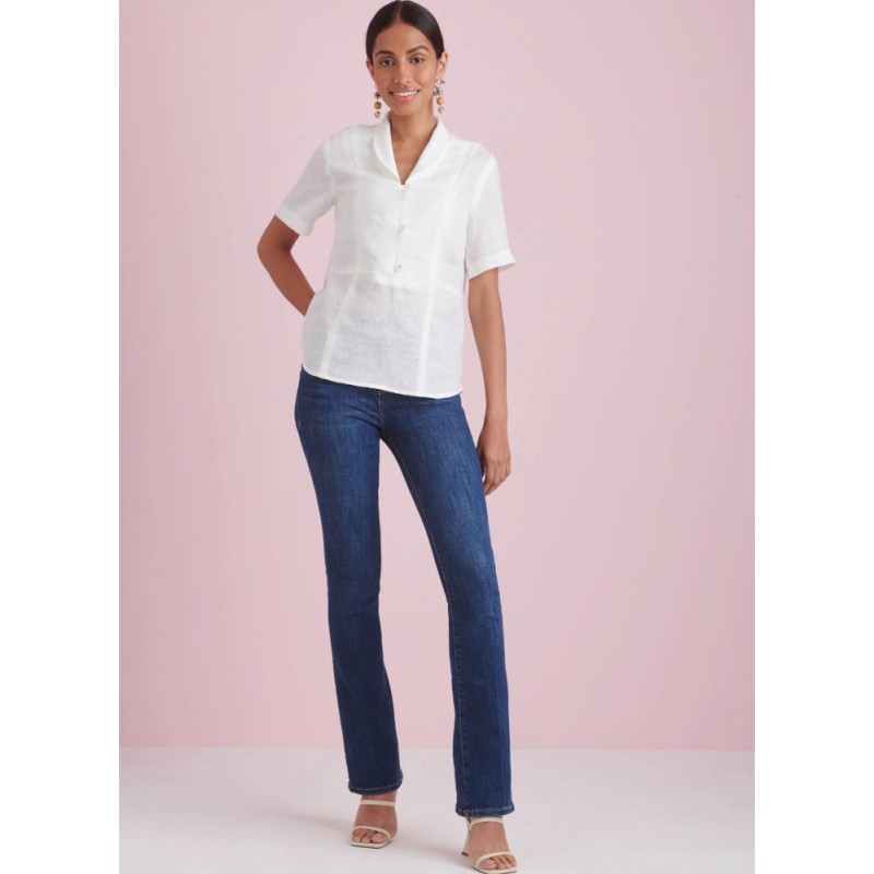 Simplicity Sewing Pattern S9889 Misses’ Raised-Waist Tops With Shawl Collar