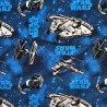 100% Cotton Printed Fabric Star Wars Rebel Ships Blue Spaceship Stars 110cm Wide