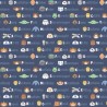 100% Cotton Printed Fabric Star Wars Alphabet Tonal ABCs Characters 110cm Wide