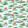 100% Cotton Printed Fabric My Froggie Place Lilypads Floral Plants 112cm Wide