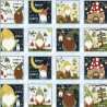 100% Cotton Fabric Light My Way Gnome By Diane Beesley Patch Gonks 110cm Wide