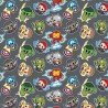 100% Cotton Fabric Marvel Mini Action Heroes Thor Hulk Iron Man Loki 110cm Wide