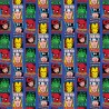 100% Cotton Fabric Marvel Comic Blue Avengers Spider-Man Thor Hulk 110cm Wide