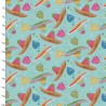 100% Cotton Fabric 3 Wishes Sunshine Daze Party Time Metallic by Lisa Perry