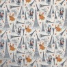 100% Cotton Fabric Evening in Paris Towers Eiffel Tower France Dogs 110cm Wide