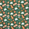 100% Cotton Fabric Evening in Paris Tea Croissant Patisserie Cakes 110cm Wide