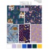 SALE 100% Cotton Fabric 5 x Fat Quarter Bundle Enchanted Cottage Whimsical Floral