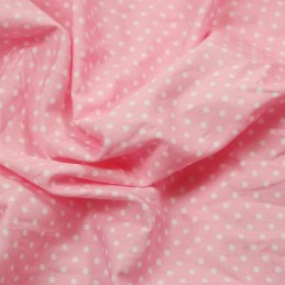 Pale Pink 3mm Spots Polka Dots Various Colours 100% Cotton Poplin Fabric