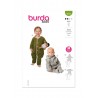 Burda Style Sewing Pattern 9235 Babies’ Front Buttoned Jumpsuits Sew Rating Easy