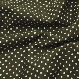 Brown 3mm Spots Polka Dots Various Colours 100% Cotton Poplin Fabric