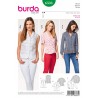 Burda Style Sewing Pattern 6533 Women’s Blouses with a Shawl Collar and Darts