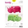 Burda Style Sewing Pattern 6560 Adorable Plushie Stuffed Animals Hippo or Rhino