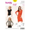 Burda Style Sewing Pattern 6910 Womens' Gathered Figure-Hugging Raglan Dresses