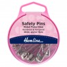 Hemline Safety Pins H410.3 Nickel Plated 46mm Steel Hardened and Tempered