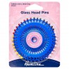 Hemline Sewing Pins 30mm Glass Head H667 Dressmaking 40pcs Wheel