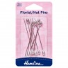 Hemline Sewing Pins 65mm Pearl Head H711 Florist/Hat Pin 10pcs