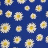 Silky Satin Fabric Flower Floral Daisy Daisies Vibrant Danes Cottages 145cm Wide
