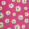 Silky Satin Fabric Flower Floral Daisy Daisies Vibrant Danes Cottages 145cm Wide