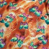 Silky Satin Fabric Multicoloured Butterflies Batik Effect Harris Road 145cm Wide