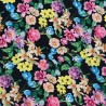 Silky Satin Fabric Flower Floral Multicoloured Lilies Kelsey Street 145cm Wide