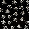 Silky Satin Fabric Skull and Crossbones Pirate Flag Jolly Roger Bones 145cm Wide