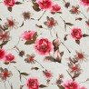 Silky Satin Fabric Poppy Watercolour Floral Flower Queen Mary Road 145cm Wide