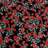Silky Satin Fabric Rose Thorn Bush Floral Flower Roses Redcar Close 145cm Wide