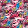 Silky Satin Fabric Feathers Colourful Vibrant Abstract Illusion Dream 145cm Wide