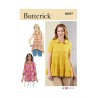 Butterick Sewing Pattern B6897 Misses’ Button Front Top with Sleeve Variations