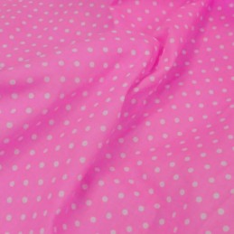 Polycotton Fabric 4mm Spots Polka Dots Spotty Craft Dress Pink